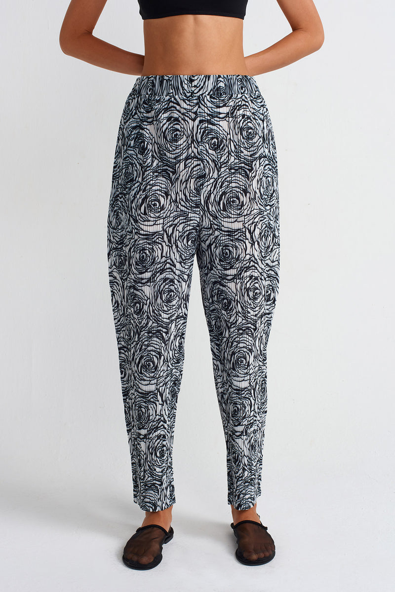 NU Printed Pleated Trousers Multi Color