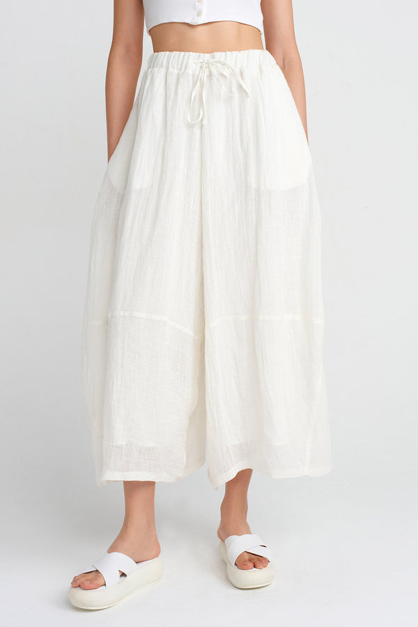 NU Linen Midi Pants Off White