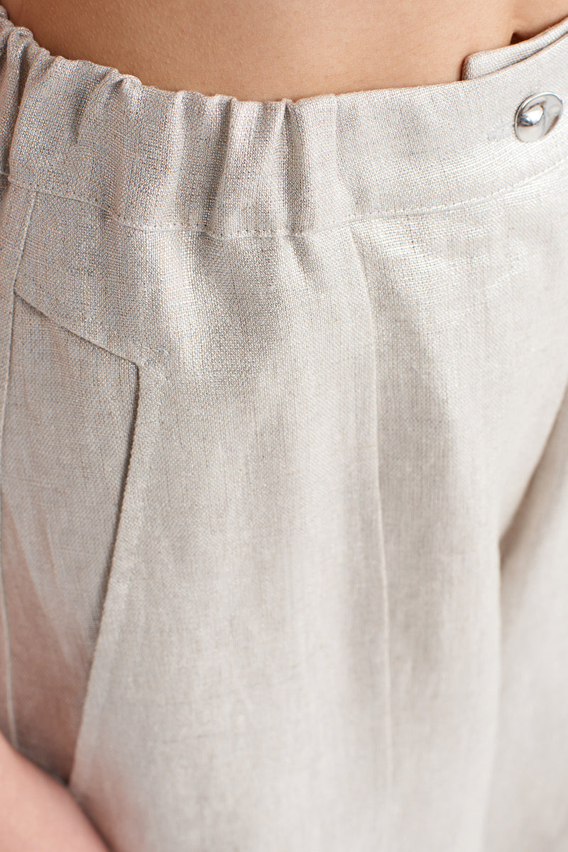 NU Coated Fabric Wide-Leg Trousers Silver