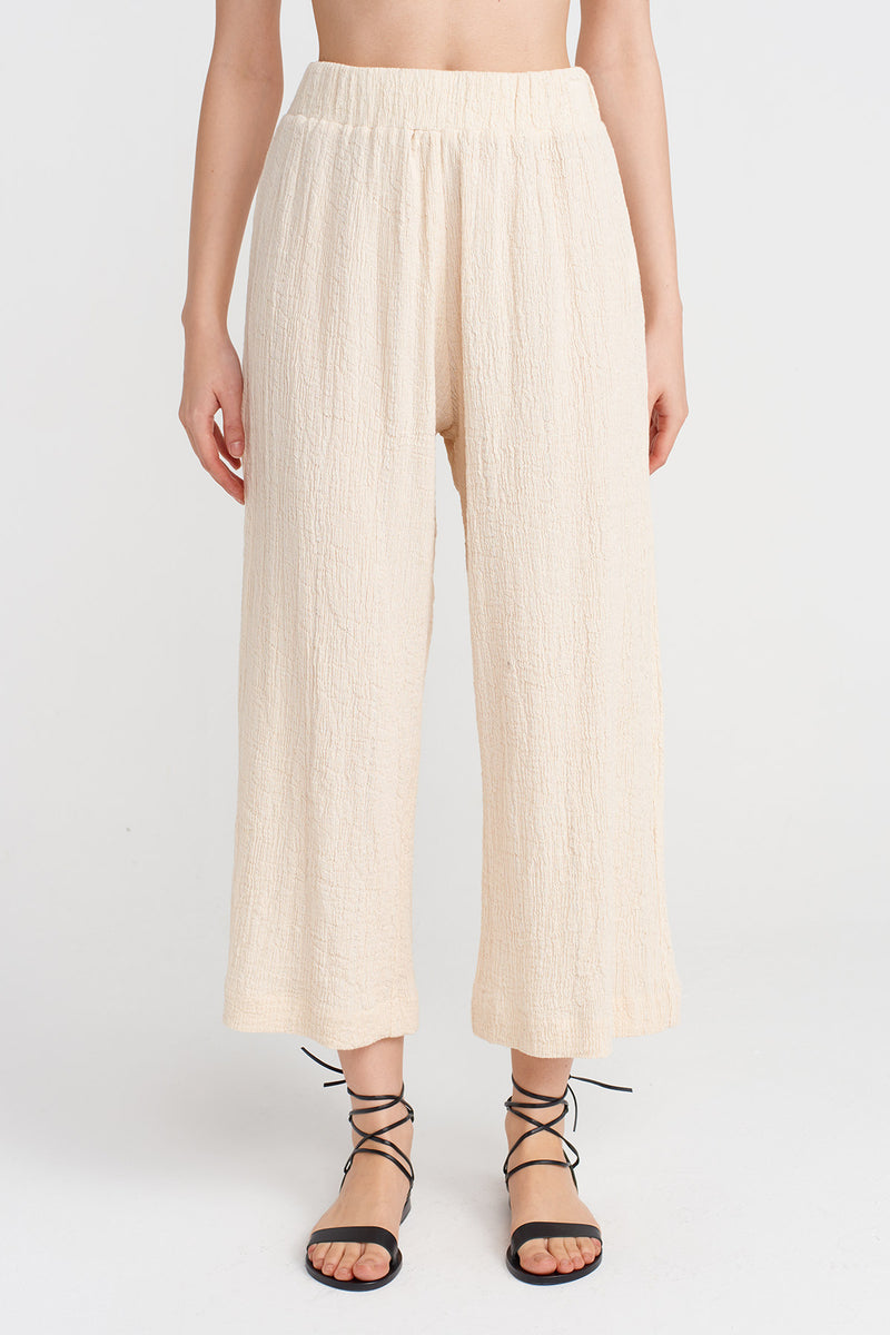 NU Silver Glitter Crinkle Pants Natural