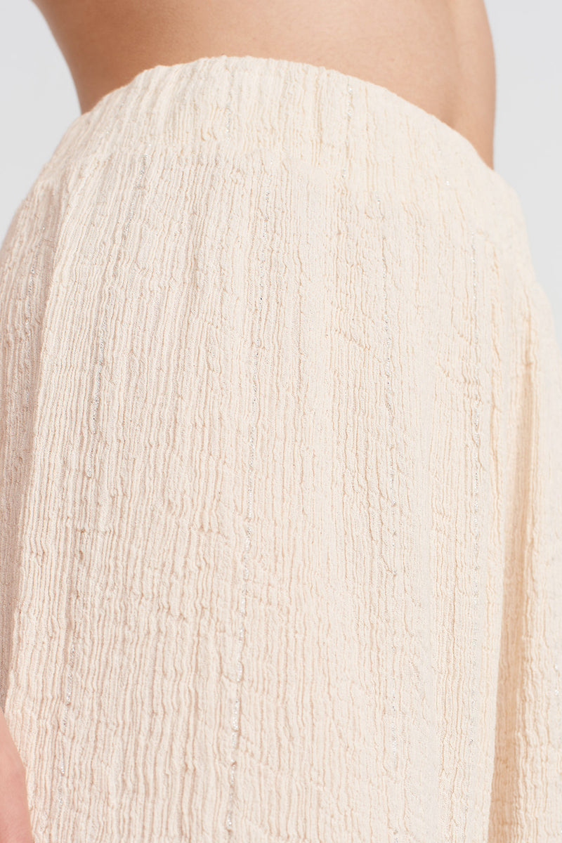 NU Silver Glitter Crinkle Pants Natural