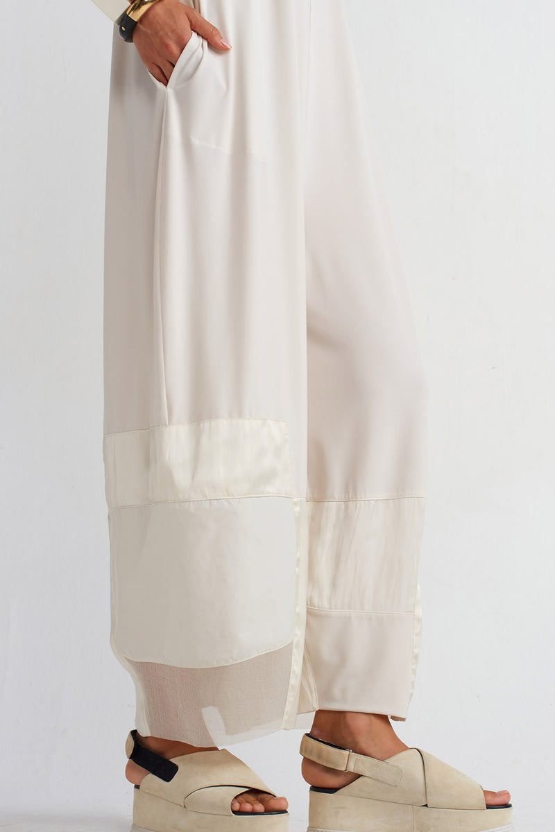 NU Organza And Taffeta Striped Jersey Jumpsuit Ecru