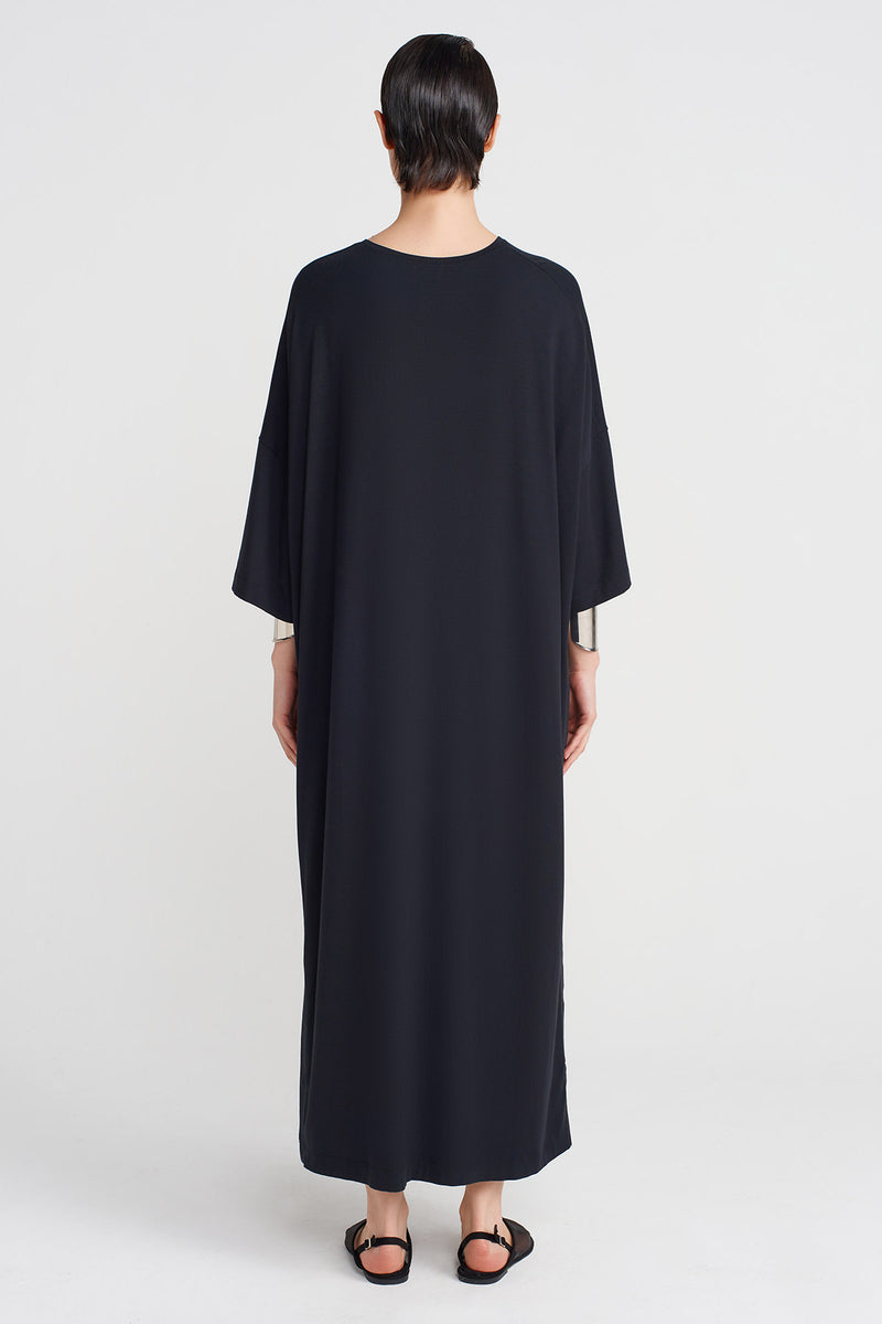 NU Oversized Short-Sleeve Dress Black