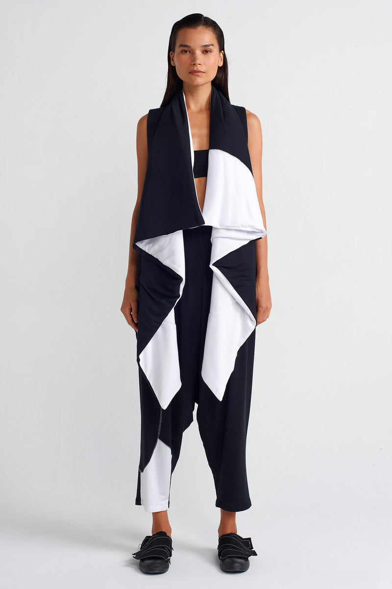 NU Fabric Block, Padded Vest Black/Offwhite