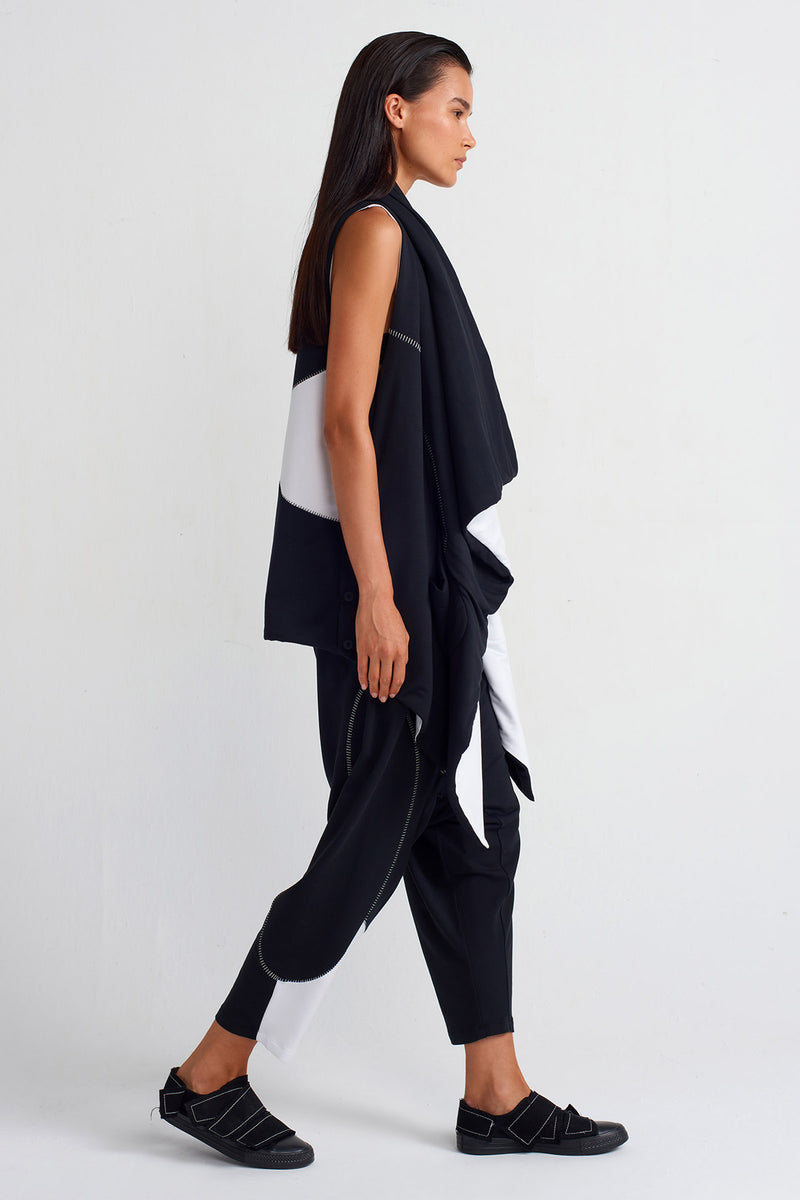 NU Fabric Block, Padded Vest Black/Offwhite