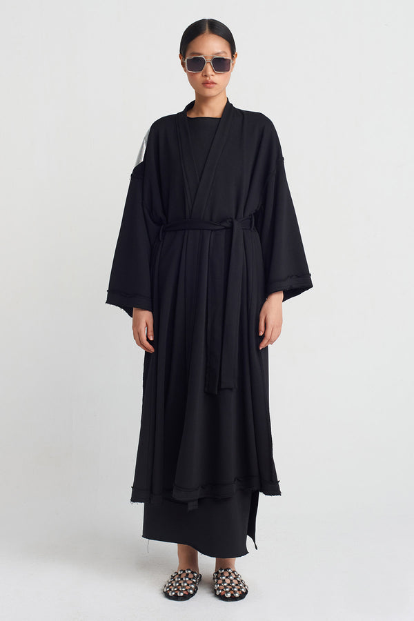 NU Circle Printed Cardigan Black - Silver