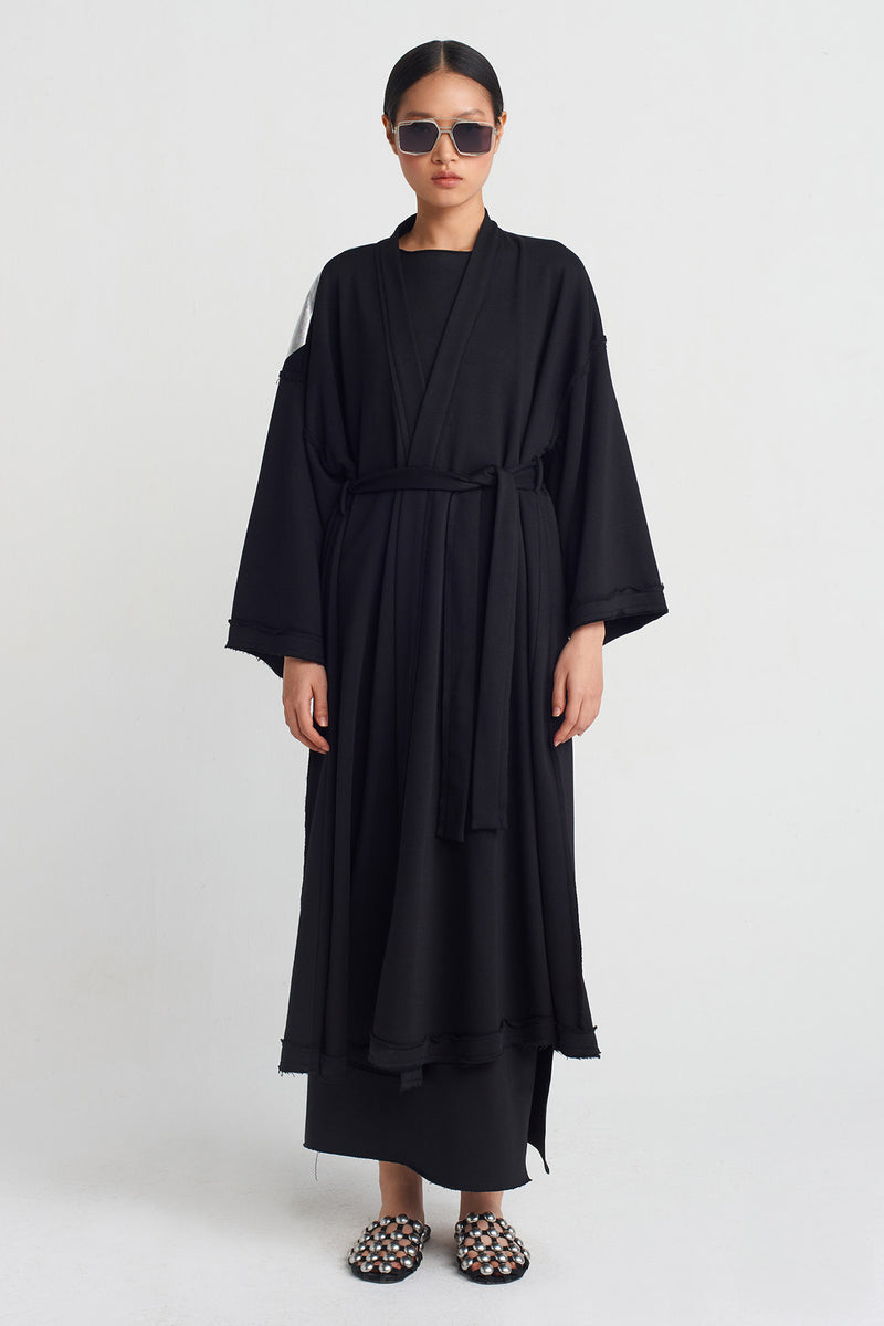 NU Circle Printed Cardigan Black - Silver