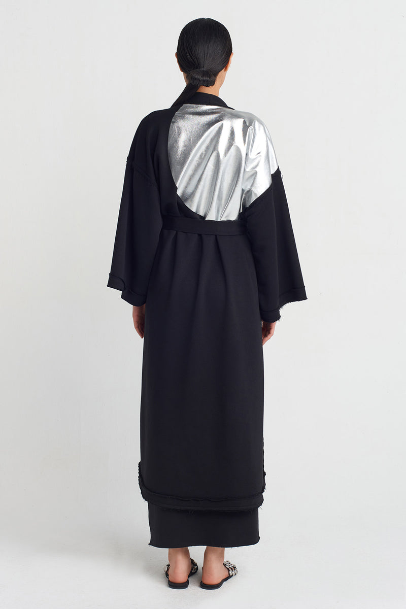 NU Circle Printed Cardigan Black - Silver