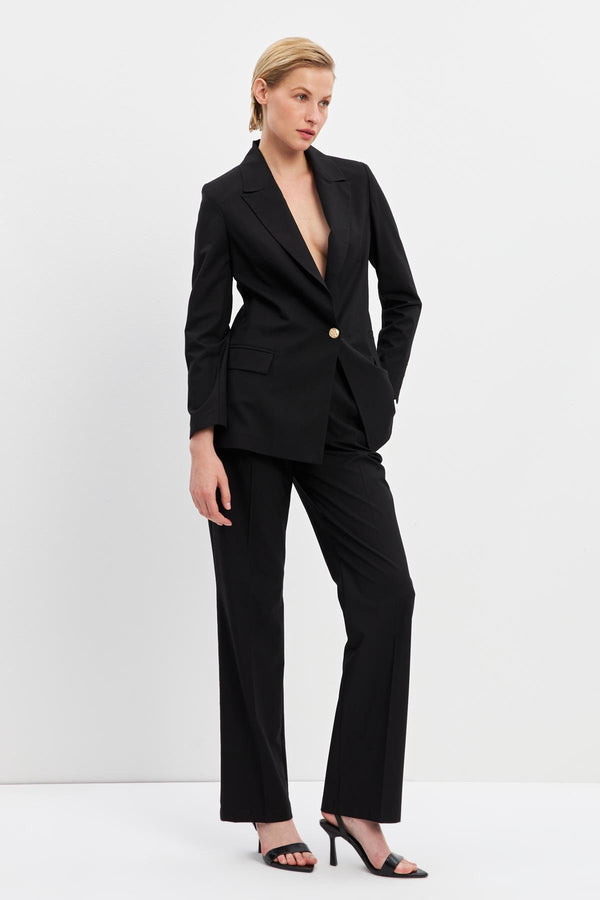 Setre Belt Detail Pleated Trousers Black