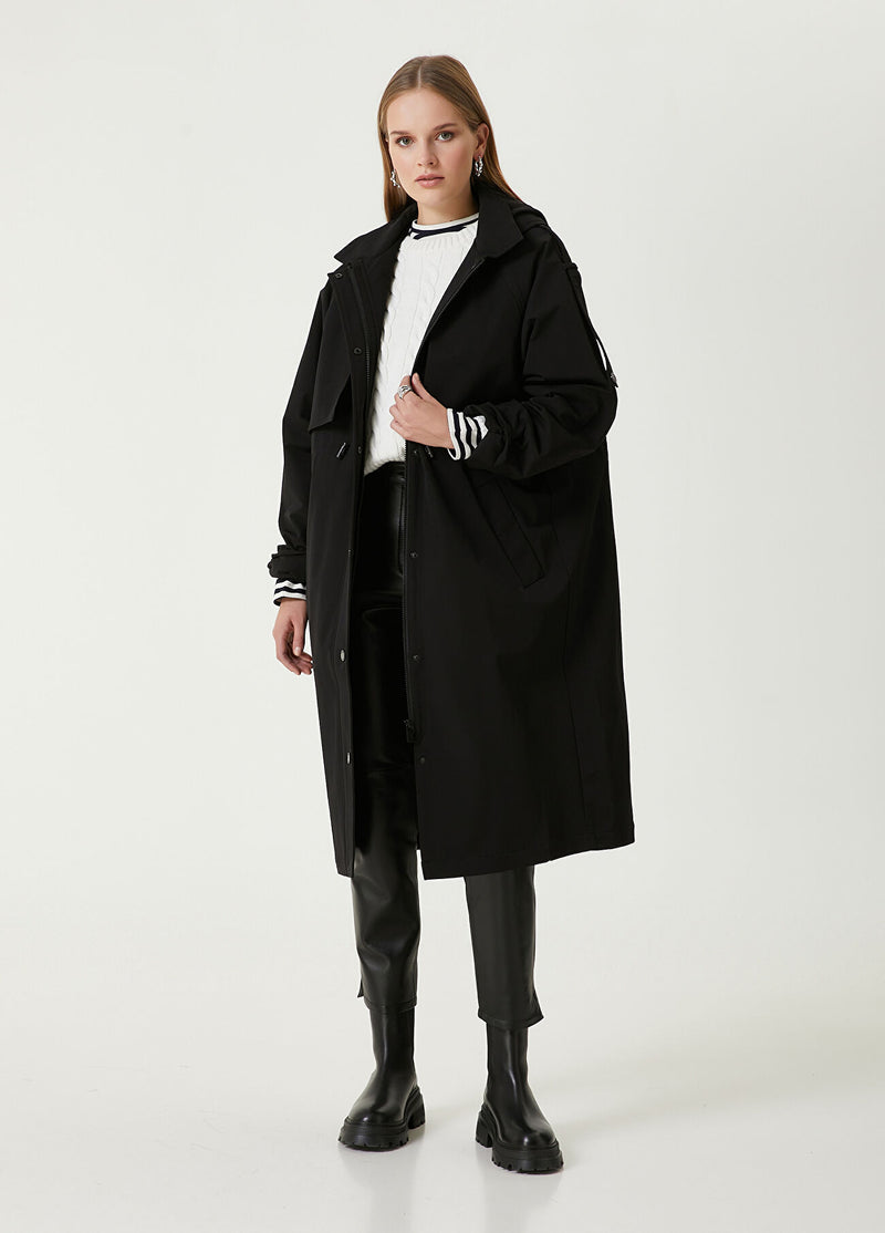 Beymen Club Hooded Overcoat Black