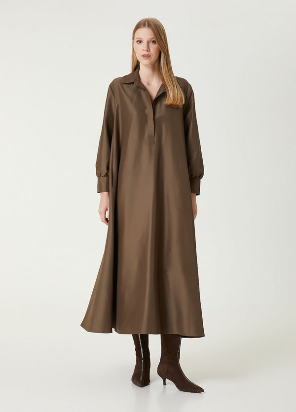 Beymen Club Maxi Shirt Dress Khaki