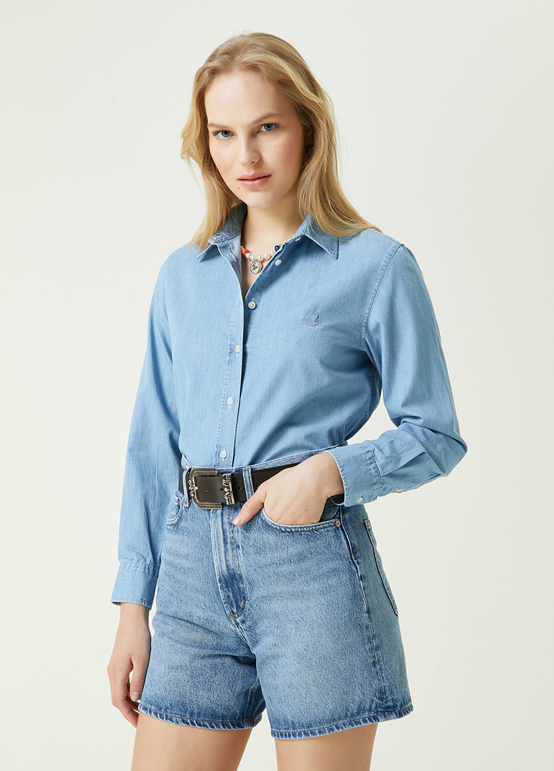 Beymen Club Basic Denim Shirt Light Blue