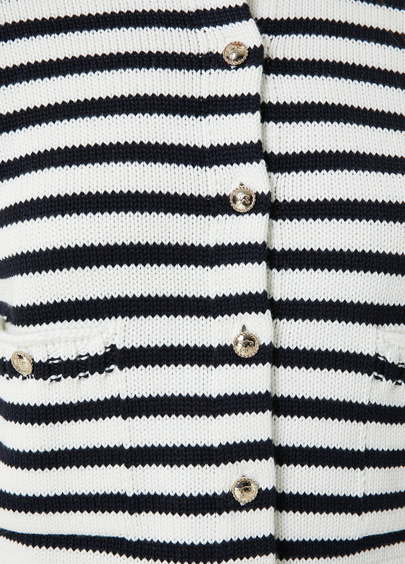 Beymen Club Striped Knitwear Jacket Navy-White