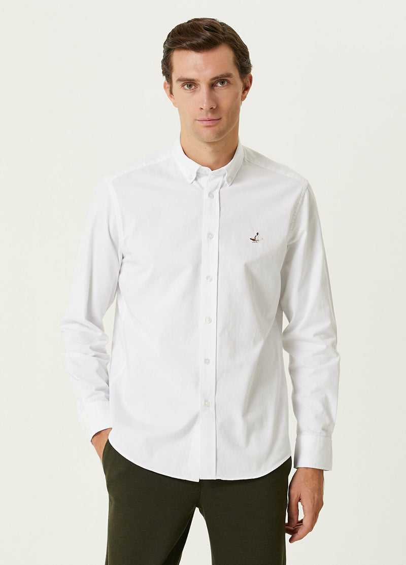 Beymen Club Men Comfort Fit Gabardine Textured Shirt White