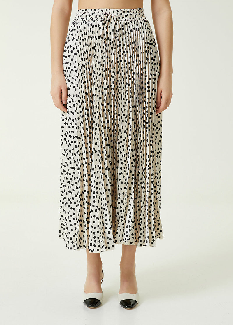 Beymen Club Polka Dot Patterned Long Skirt Ecru