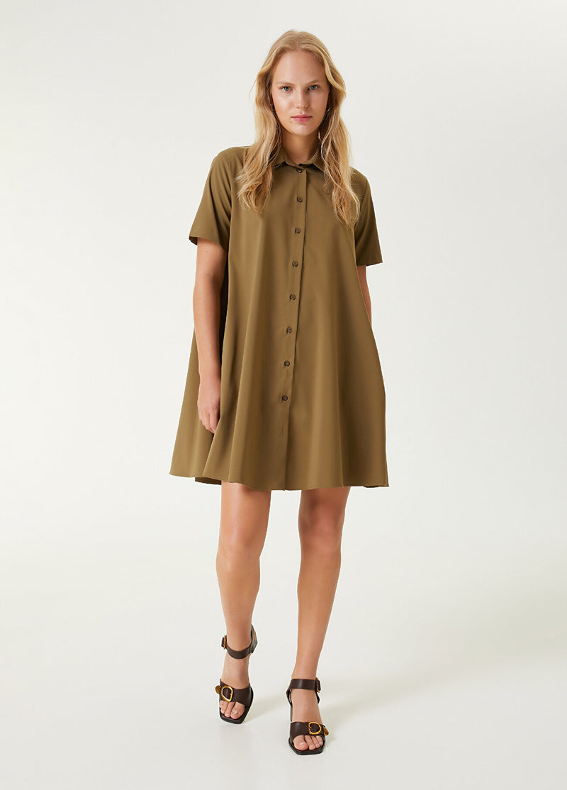 Beymen Club Mini Shirt Dress Khaki