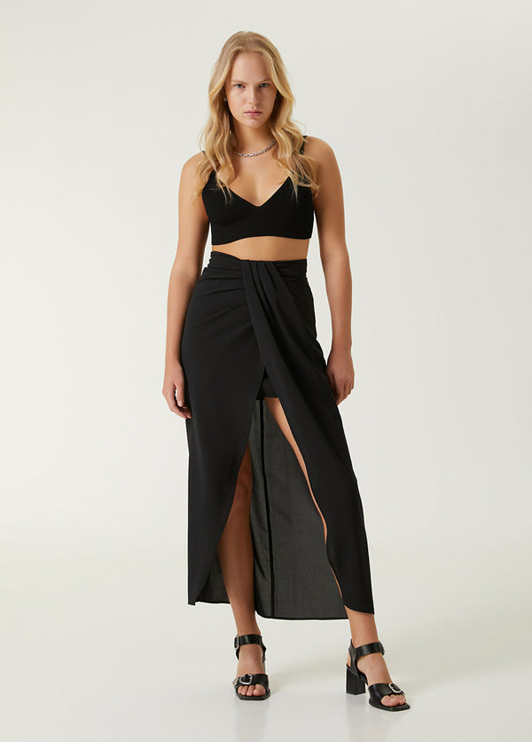 Beymen Club Midi Wrap Skirt Black