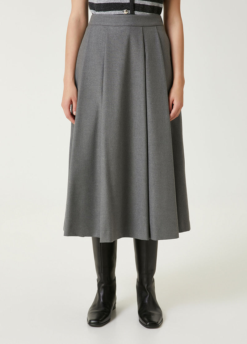 Beymen Club Volume Midi Skirt Gray