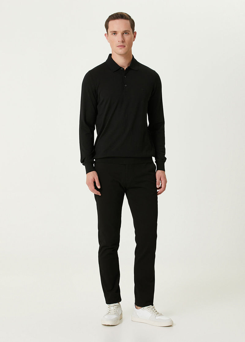 Beymen Club Men Logo Polo Wool Sweater Black