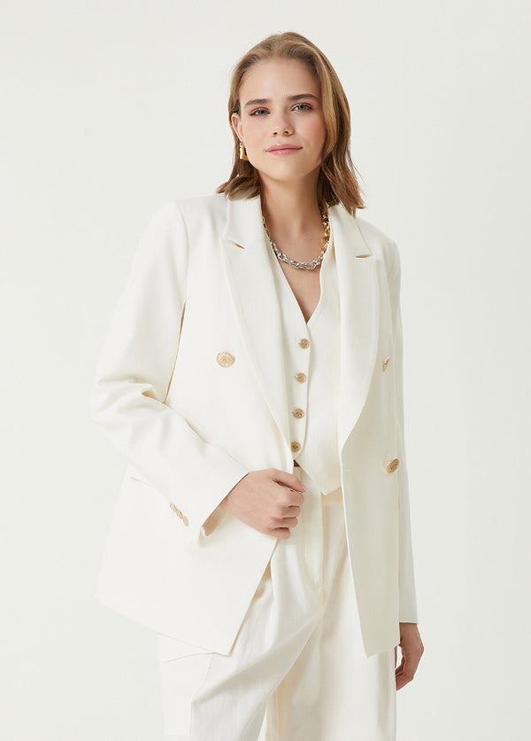 Beymen Club Double-Breasted Blazer Off White