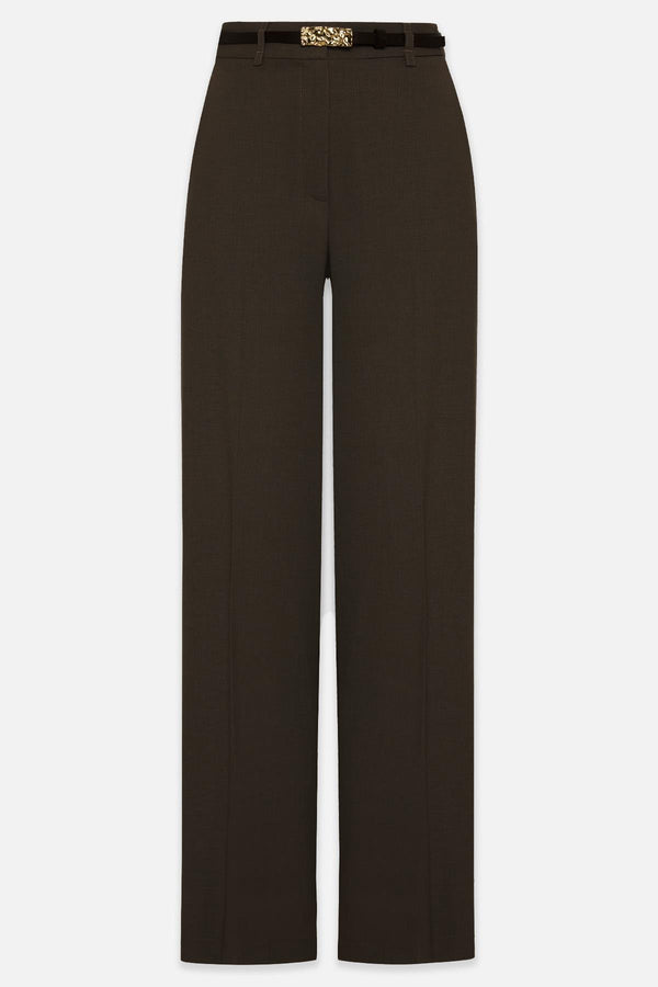 Setre Pocket Detailed Relaxed Cut Wide Leg Trousers Coffee Brown