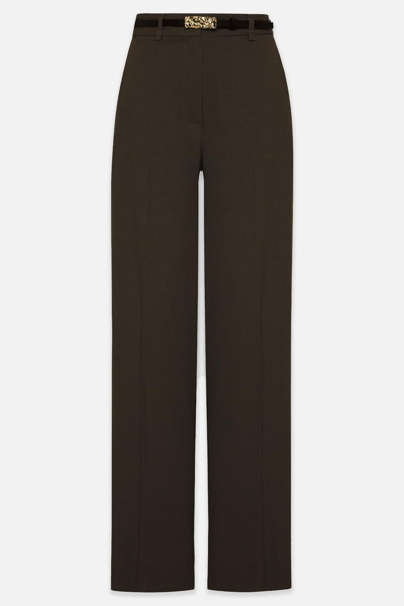 Setre Pocket Detailed Relaxed Cut Wide Leg Trousers Coffee Brown
