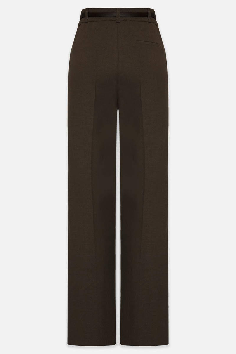 Setre Pocket Detailed Relaxed Cut Wide Leg Trousers Coffee Brown