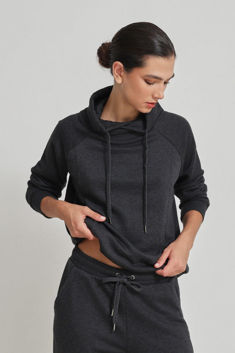 Setre Hooded Detailed Tracksuit Anthracite