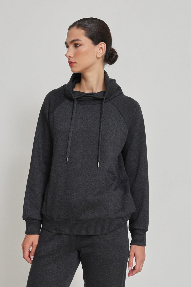 Setre Hooded Detailed Tracksuit Anthracite