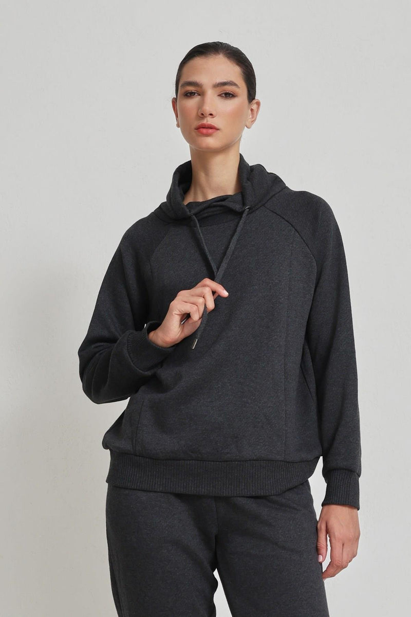 Setre Hooded Detailed Tracksuit Anthracite