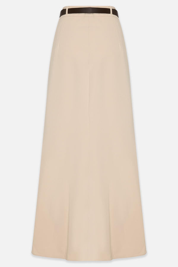 Setre Full Pattern Midi Length Skirt Beige