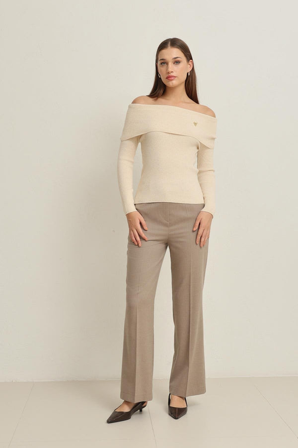 Setre Madonna Collar Long Sleeve Knitwear Ecru