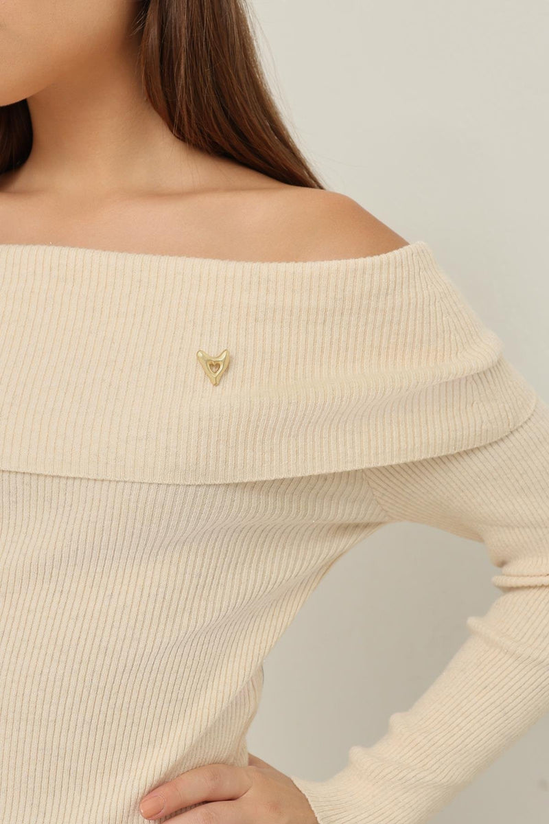 Setre Madonna Collar Long Sleeve Knitwear Ecru