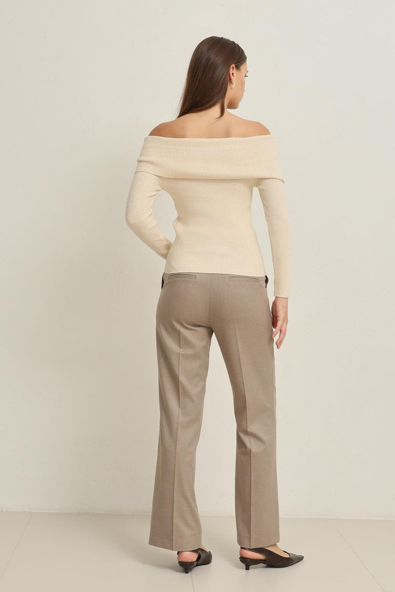 Setre Madonna Collar Long Sleeve Knitwear Ecru