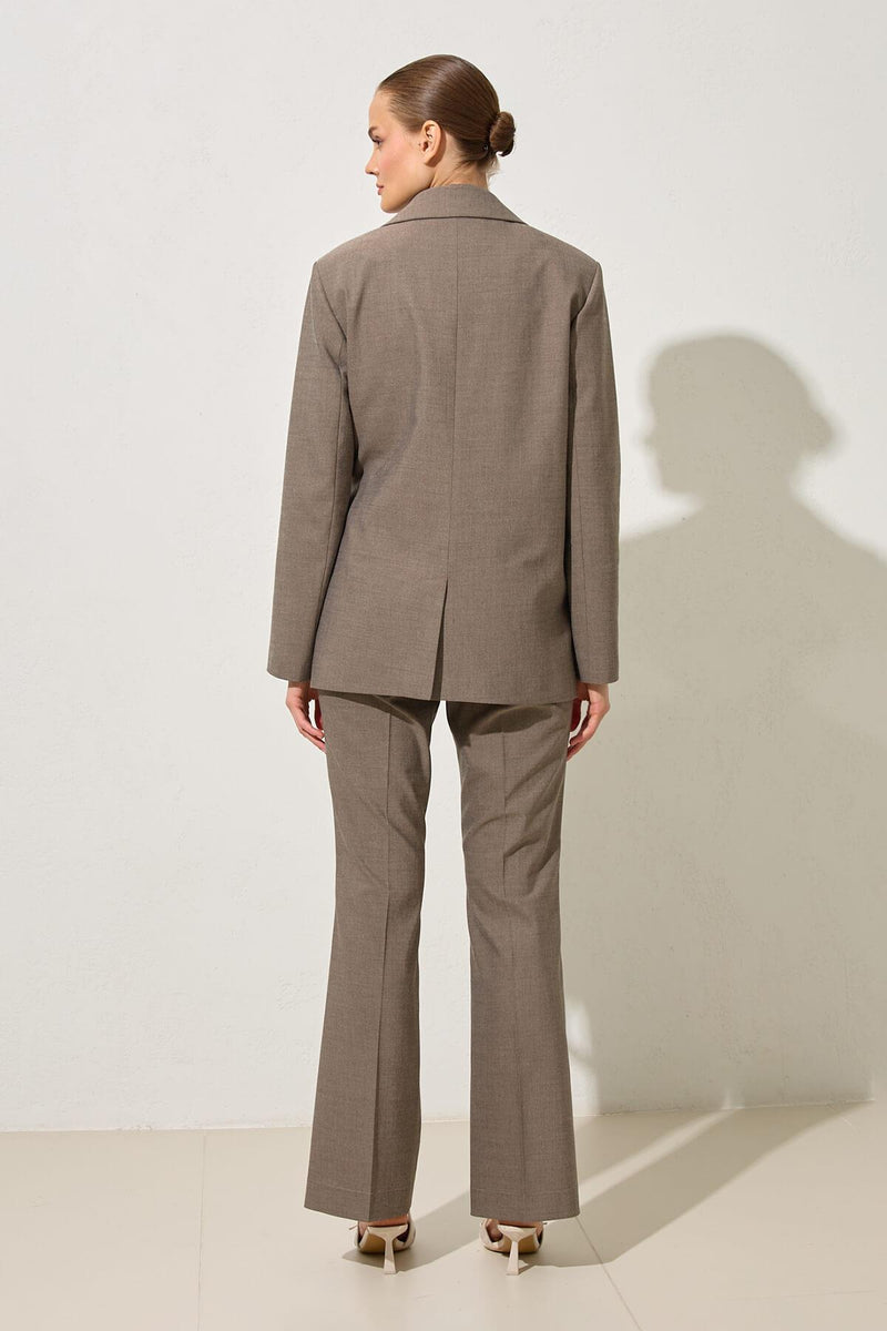 Setre Belt Detailed Blazer With Trousers Brown