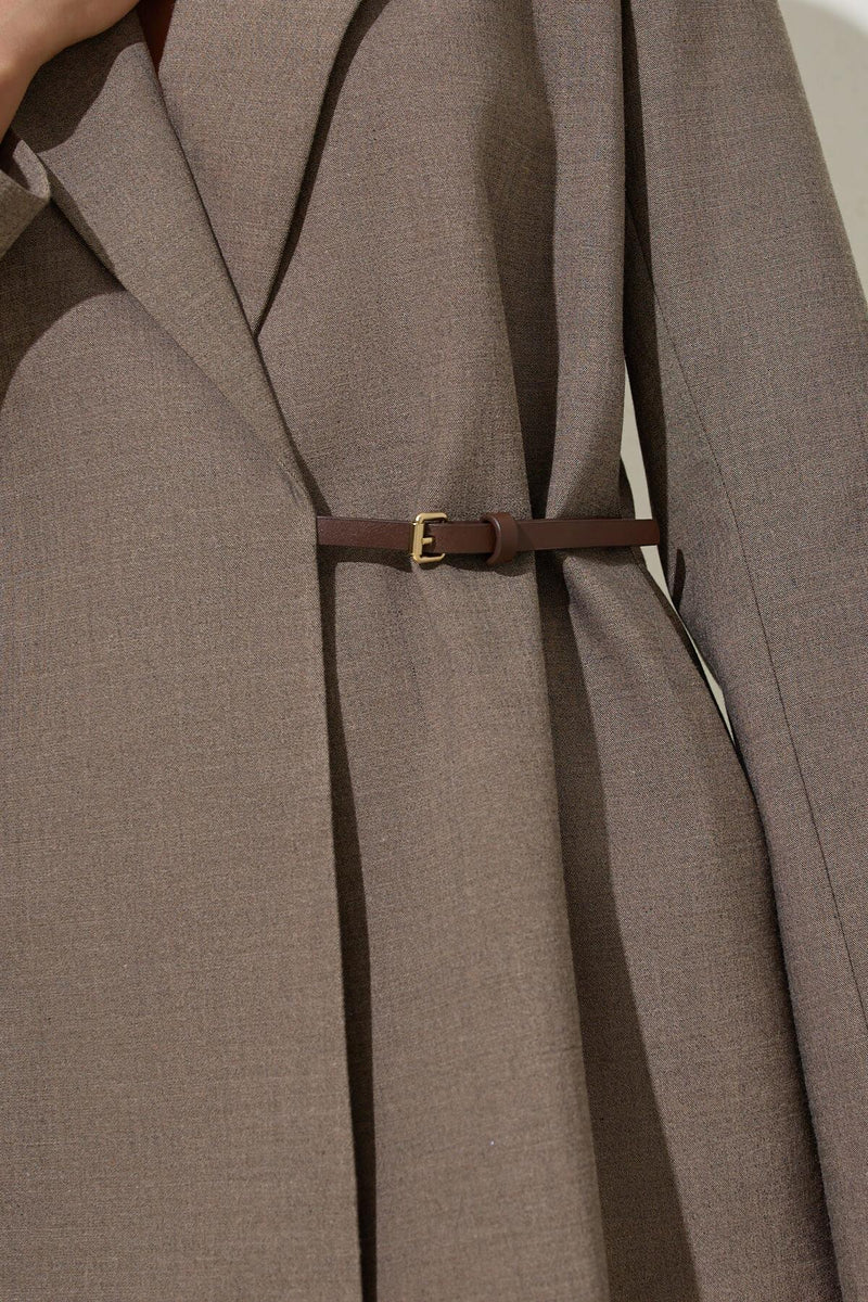 Setre Belt Detailed Blazer With Trousers Brown