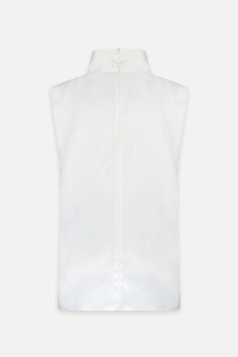 Setre Drape And Collar Detailed Sleeveless Blouse Cream