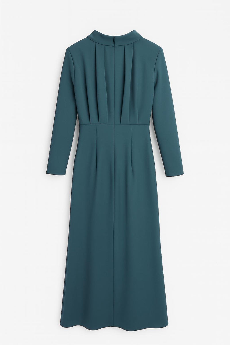 Setre Long Sleeve Dress With Draped Detail Crystal