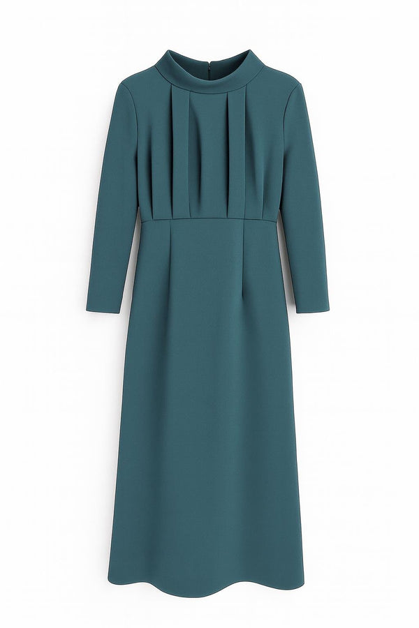 Setre Long Sleeve Dress With Draped Detail Crystal