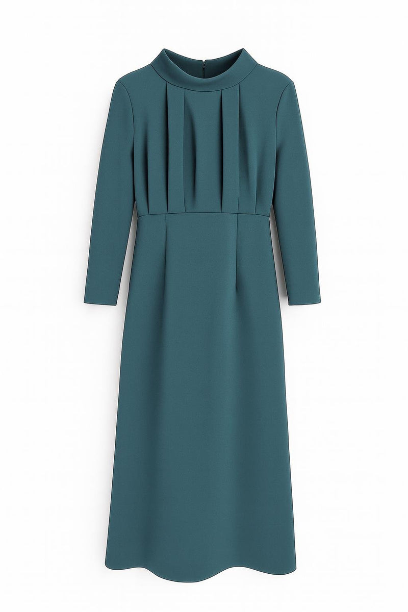 Setre Long Sleeve Dress With Draped Detail Crystal