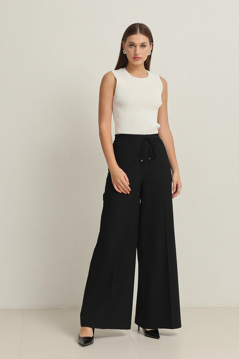 Setre Elastic Waist Relaxed Cut Trousers Black