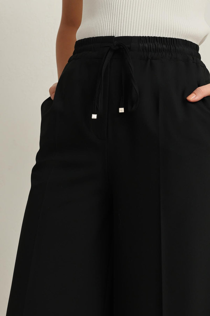 Setre Elastic Waist Relaxed Cut Trousers Black