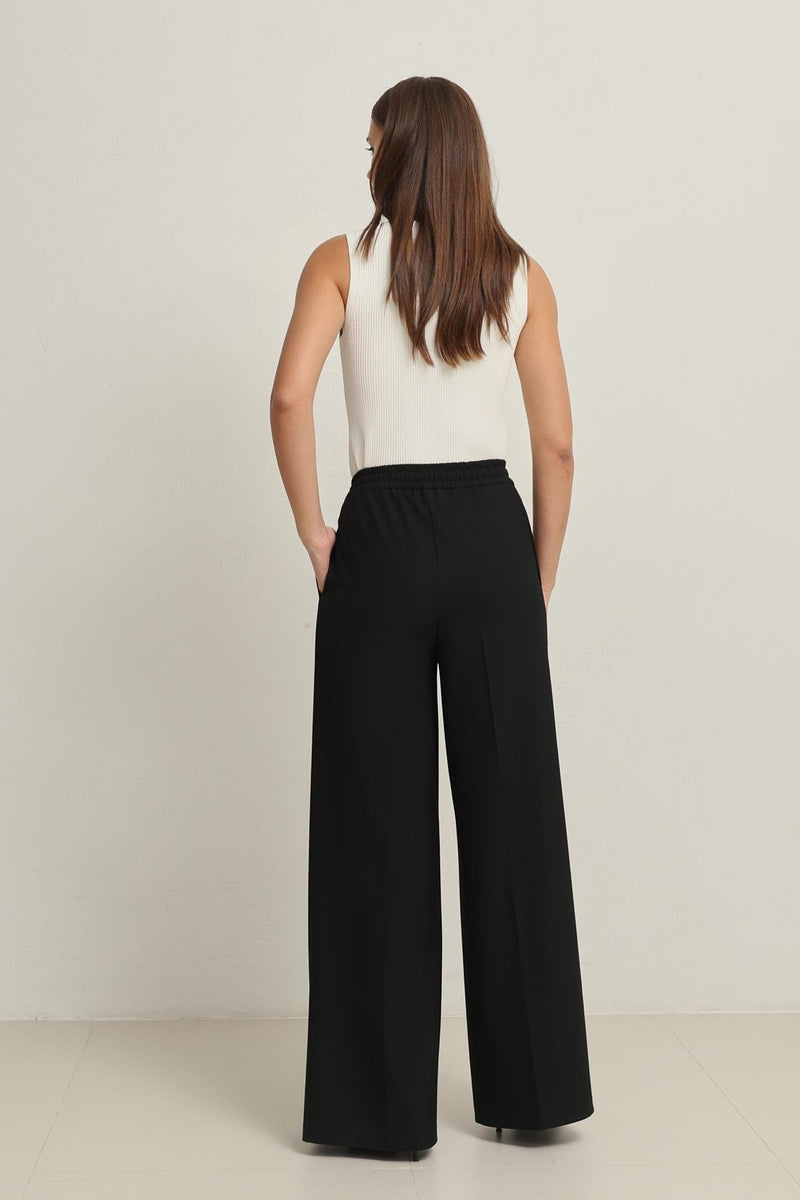 Setre Elastic Waist Relaxed Cut Trousers Black