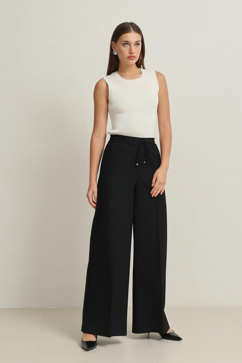 Setre Elastic Waist Relaxed Cut Trousers Black
