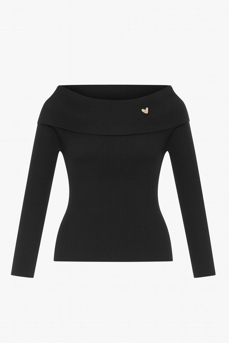 Setre Madonna Collar Long Sleeve Knitwear Black