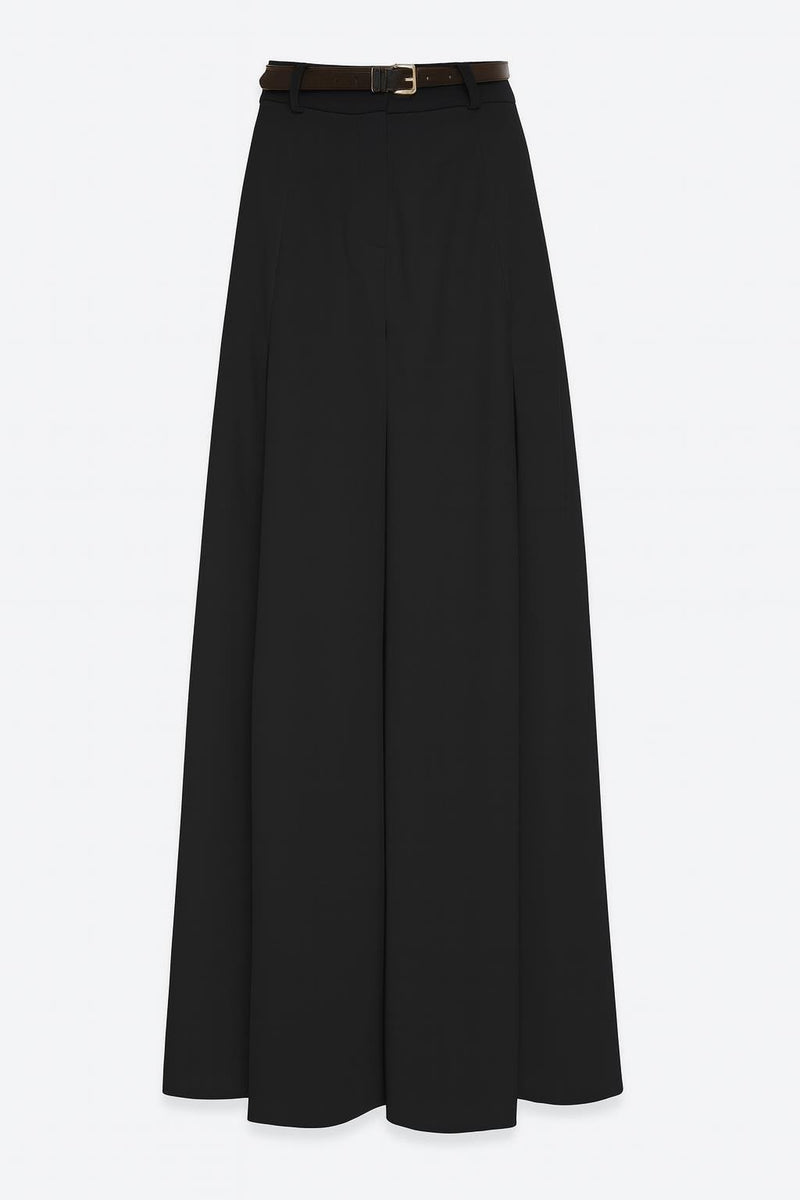 Setre Inverted Pleat Wide Trousers Black