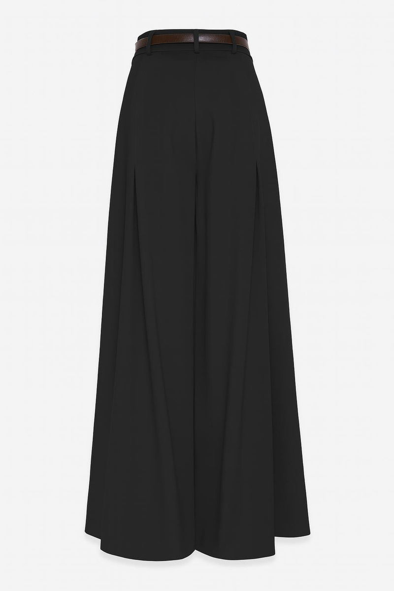 Setre Inverted Pleat Wide Trousers Black