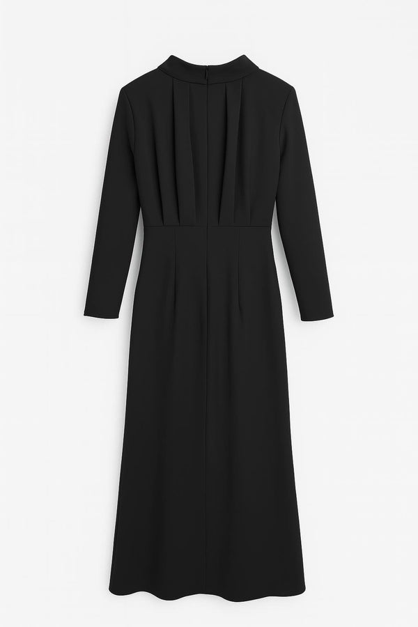 Setre Long Sleeve Dress With Draped Detail Black