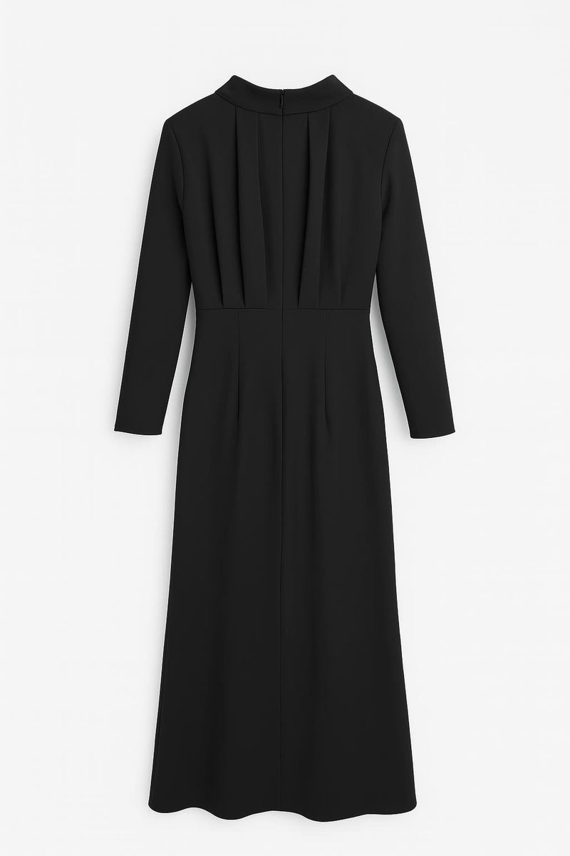 Setre Long Sleeve Dress With Draped Detail Black