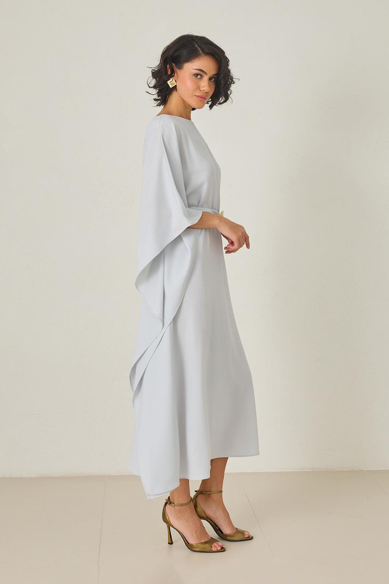 Setre Waist Belt Detailed Midi Length Dress Light Green